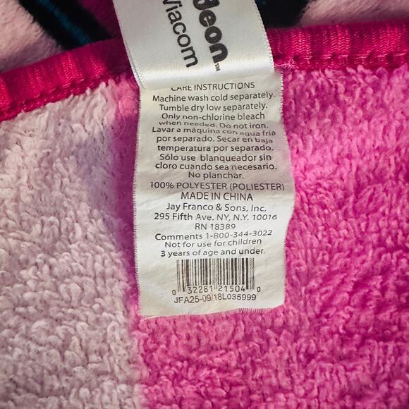 Nickelodeon JoJo Siwa Unicorn "Peace Love Dance" Plush Throw Blanket Girly Pink - Picture 8 of 9